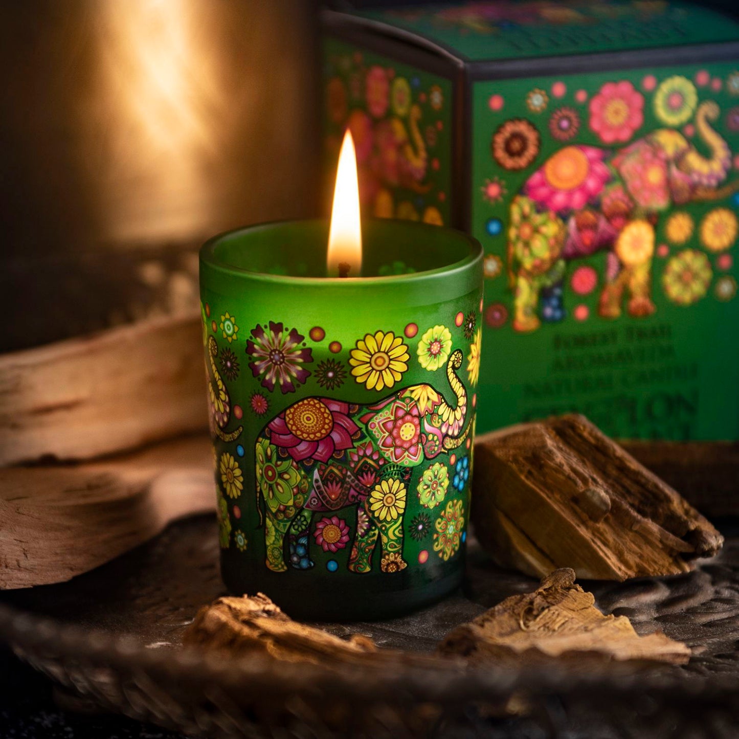 Ceylon Elephant - Forest Trail - Aromaveda Natural Candle - 50g