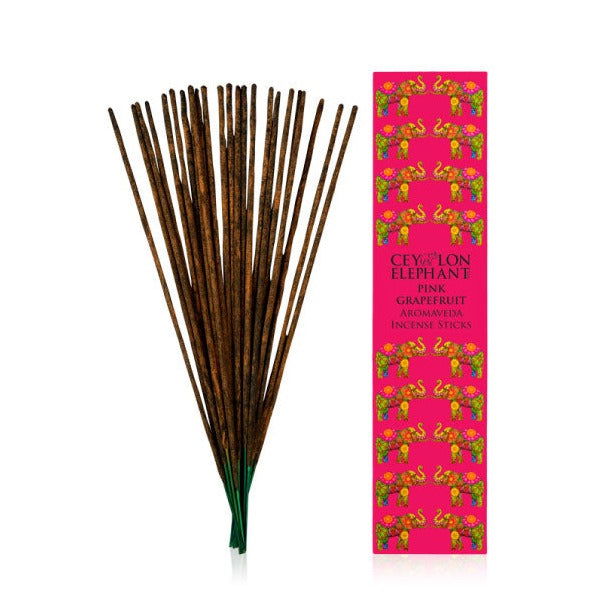 Ceylon Elephant Pink Grapefruit - Aromaveda Incense Sticks