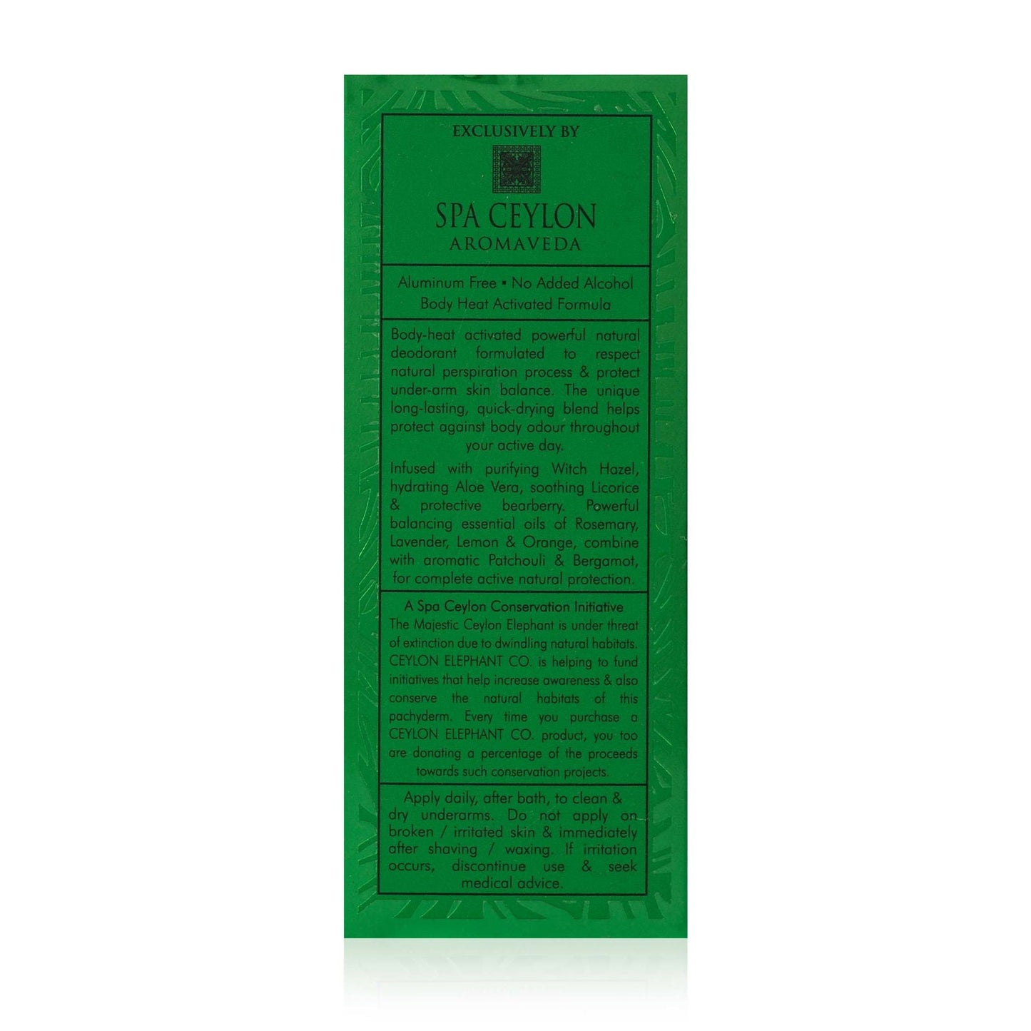 Forest Escape - Ceylon Elephant - Active Natural Deodorant for Men - 60ml - Spa Ceylon Sri Lanka
