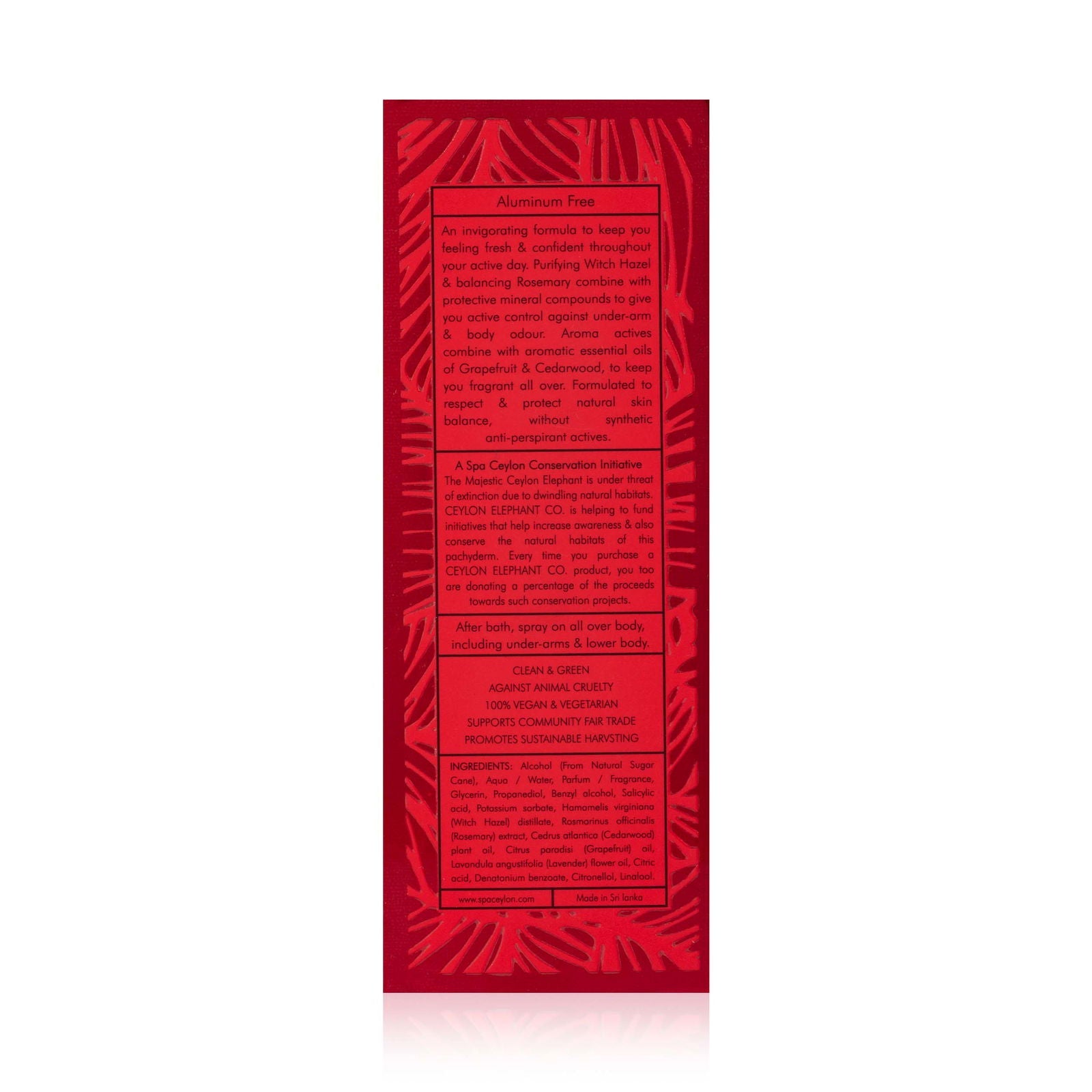 Forest Energy - Ceylon Elephant - Deo Active Perfumed Body Spray - 100ml - Spa Ceylon Sri Lanka