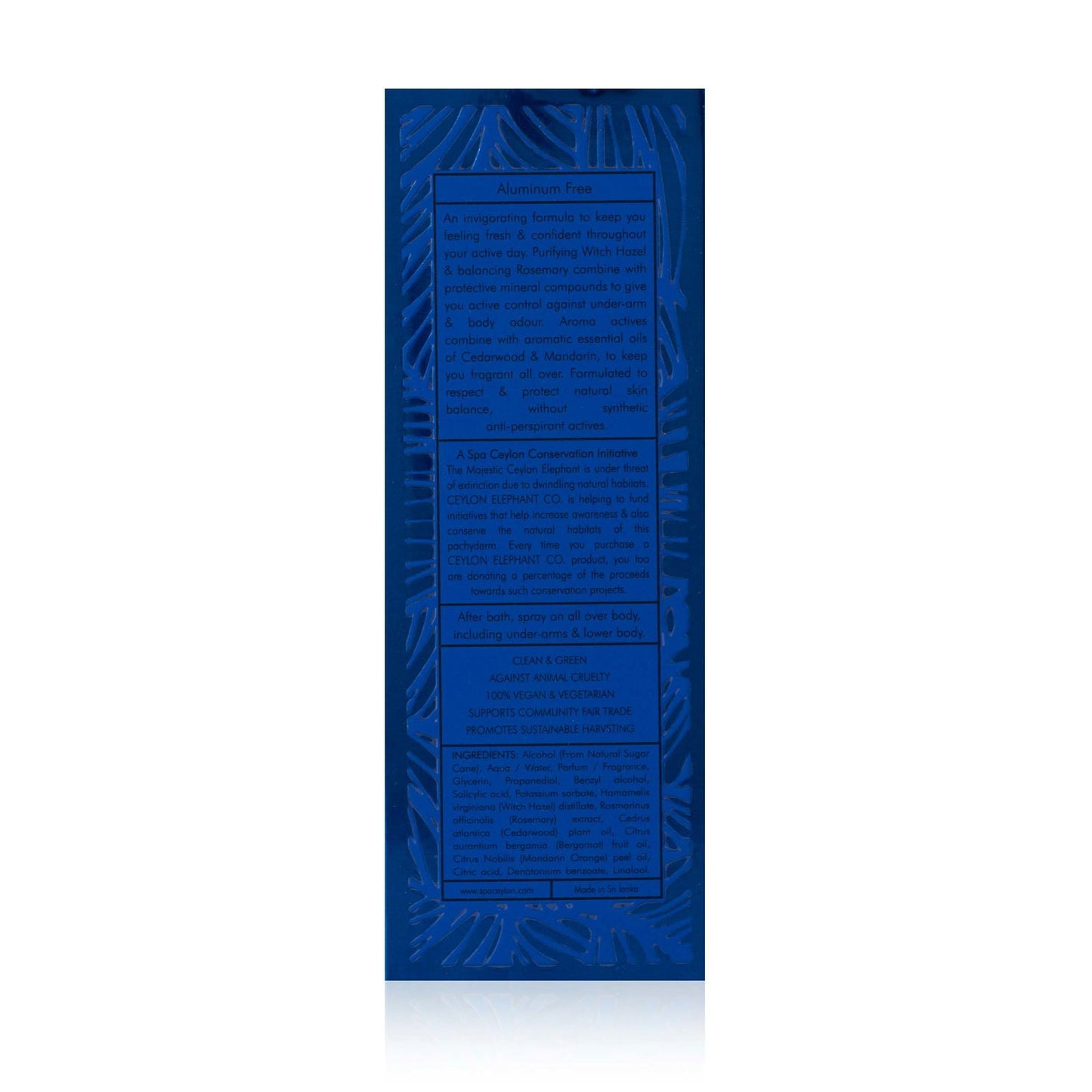 Forest Tribe - Ceylon Elephant - Deo Active Perfumed Body Spray - 100ml - Spa Ceylon Sri Lanka